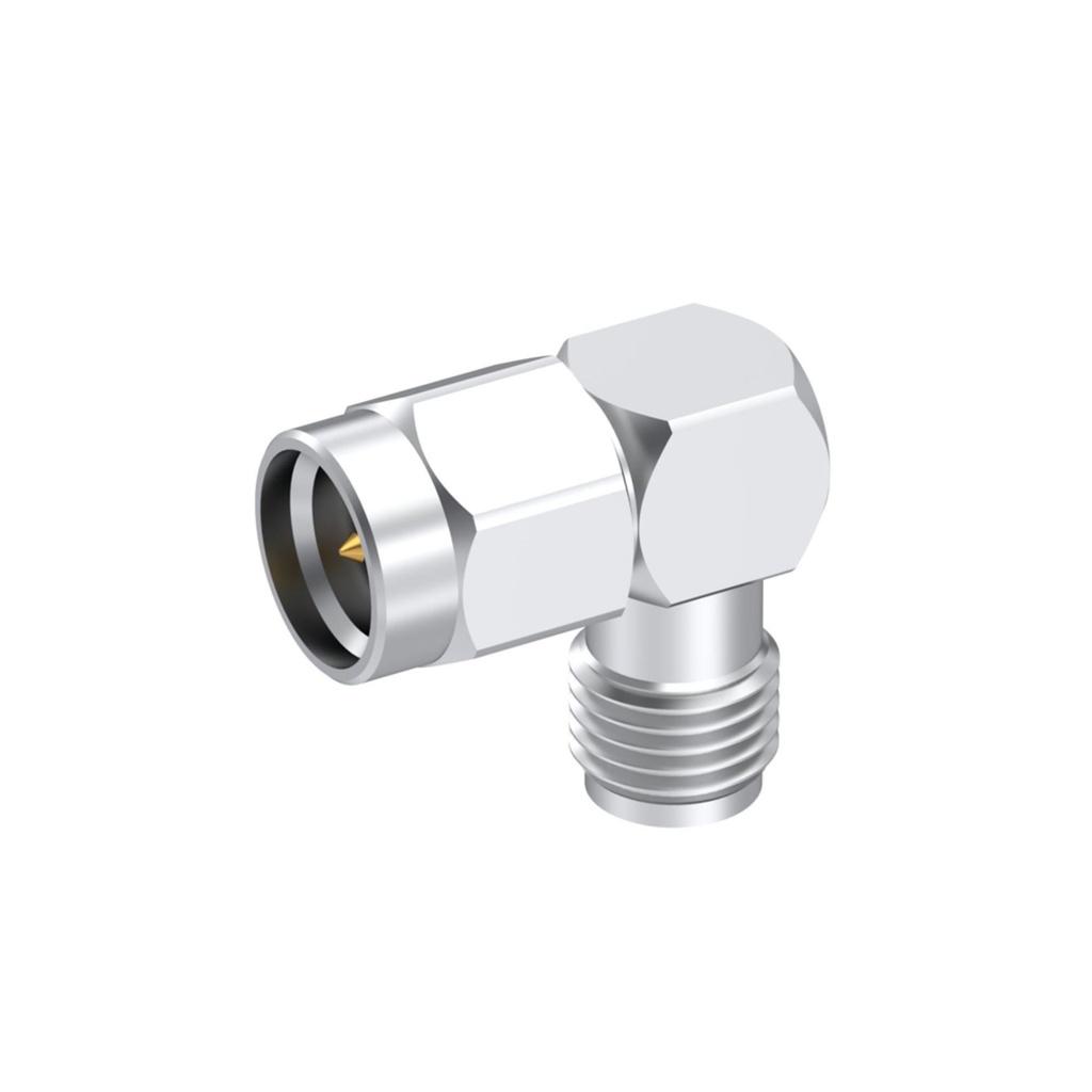 R125.771.001 Right Angle Male-Female Adaptor 50Ω