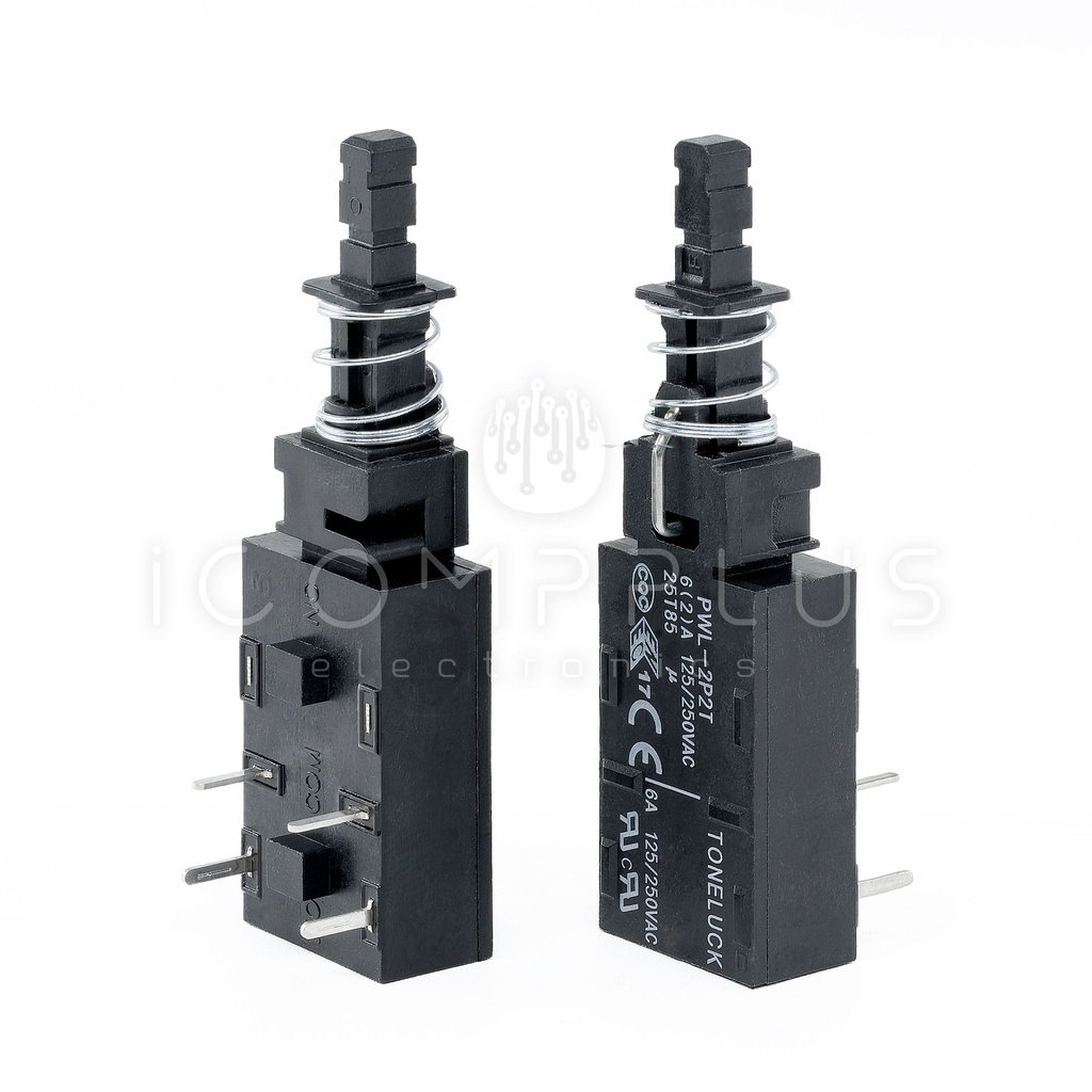 PWL-2P1T Interruptor Pulsador 6A 250Vac 4-pin pwl-2p2t adaptado
