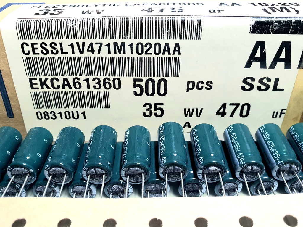 CESSL1V471M1020AA Condesador Electrolítico Radial 470uF 35V