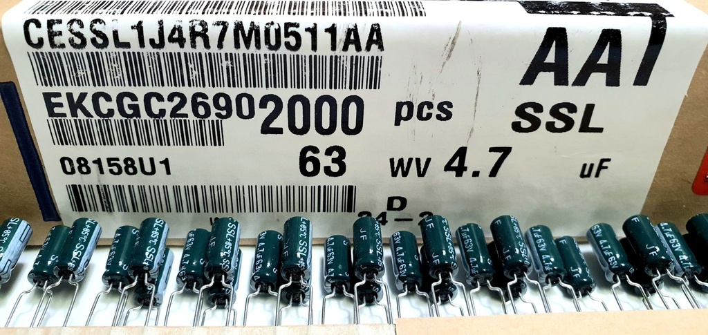 CESSL1J4R7M0511AA Condensador Electrolítico Radial 4.7uF 63V
