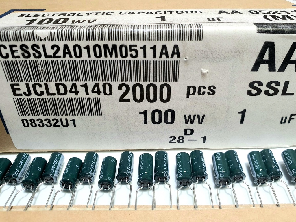 CESSL2A010M0511AA Condesador Electrolítico Radial 1uF 100V