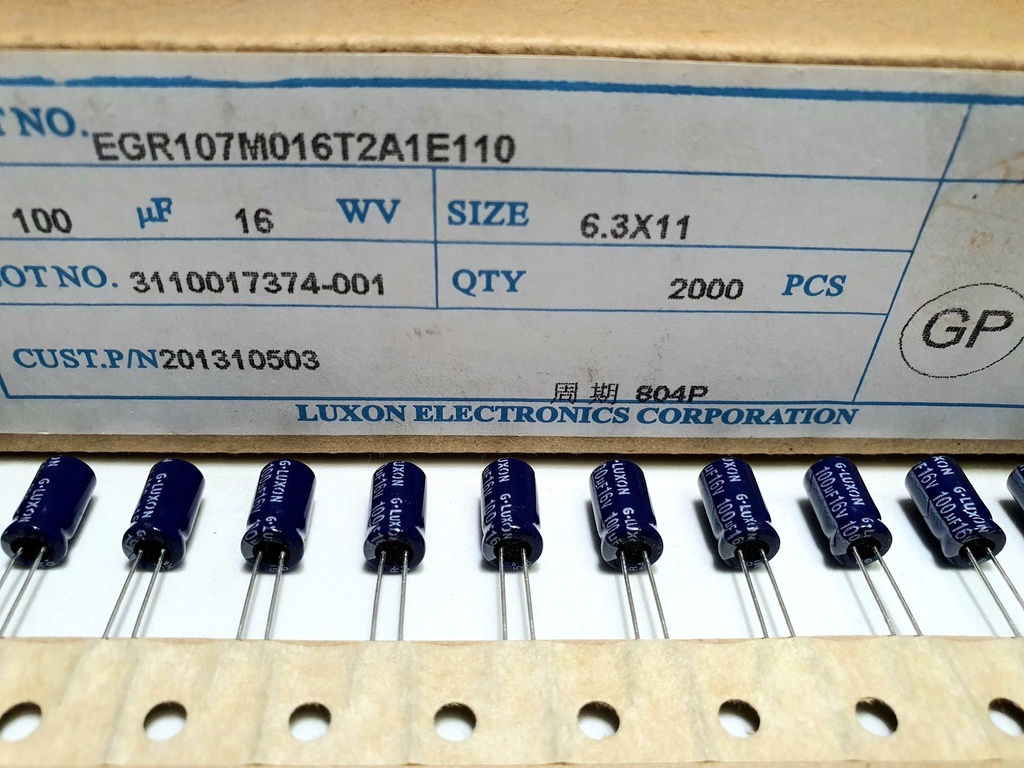 EGR107M016T2A1E110 Condensador Electrolítico Radial 100uF 16V