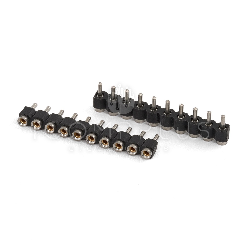 TIRPH1X10R145 Tira de pines torneado Hembra 1x10 recto 10 pines