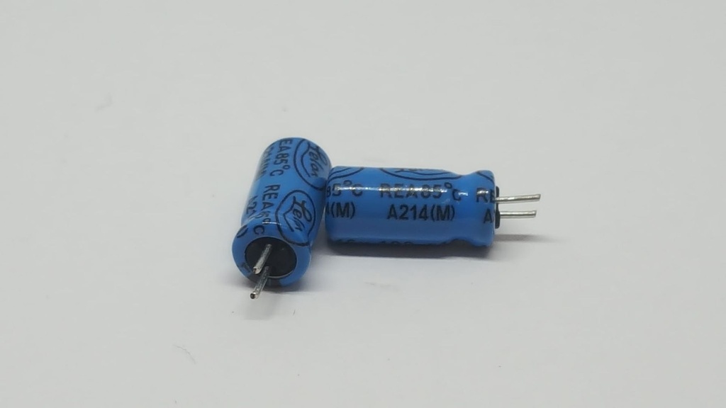 REA100UF16WV0511 Condesador Electrolítico Radial pin corto 100uF 16V