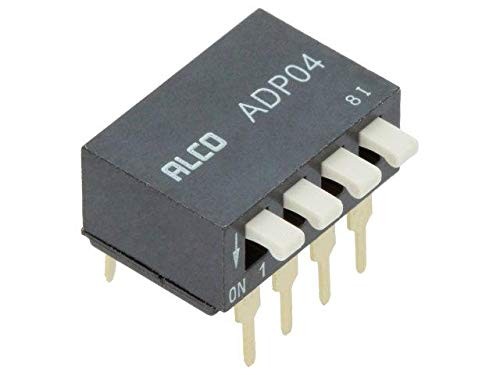 ADP04B Interruptor DIP-4 OFF ON SPST  0.1A 24VDC 0.4VA 2.54mm