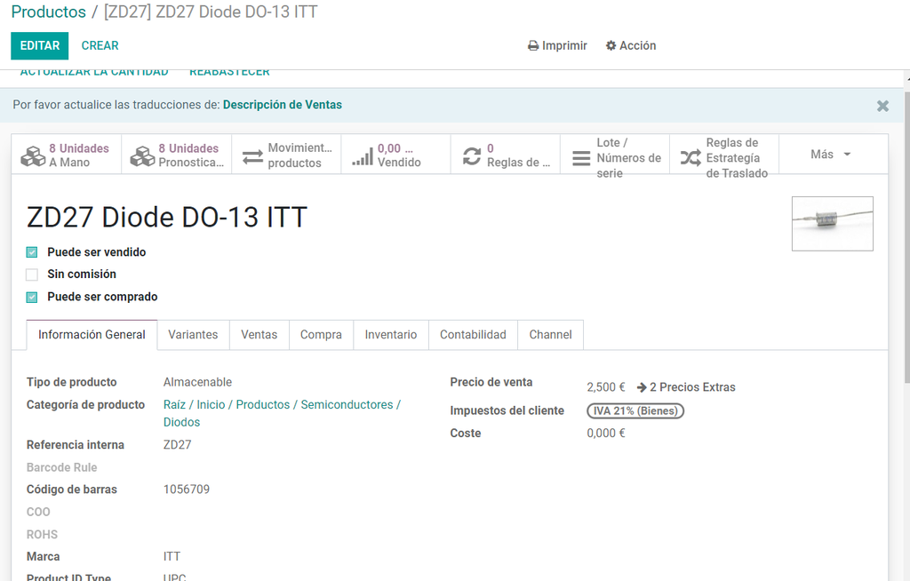 ZD27 Diode DO-13 ITT