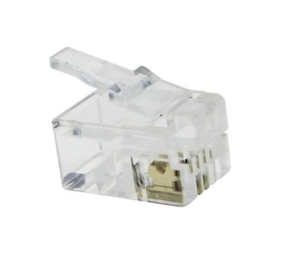 39.000/6/4 Conector clavija telefónica 6P4C para cable plano