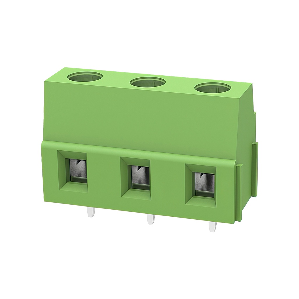 DG500-7.62-03P-14-00Z(H) Bloque de terminales de PCB Inominal: 18A. Vnominal (III/2) 450V 3 Polos (pitch7.62mm)