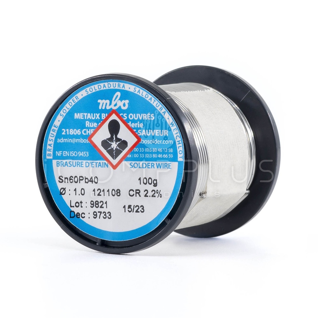 121108 Solder wire Sn60 Pb40 CR2.2% (ROM1) 1mm 100g 