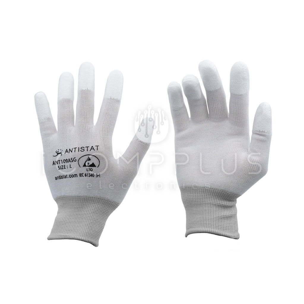 109-0918 ESD PU Tip Gloves White Size L (Pack 2 units)