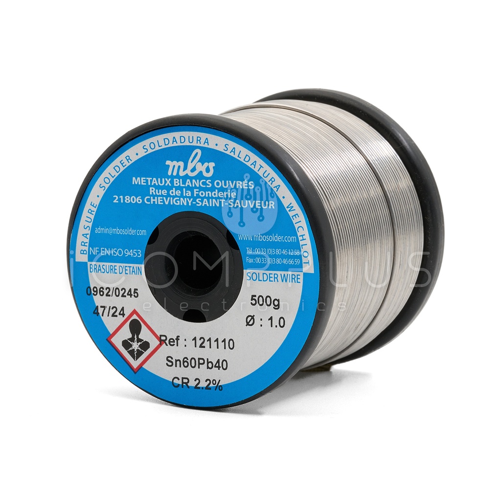 121110 Hilo de soldar Sn60 Pb40 CR2.2% (ROM1) 1mm 500g