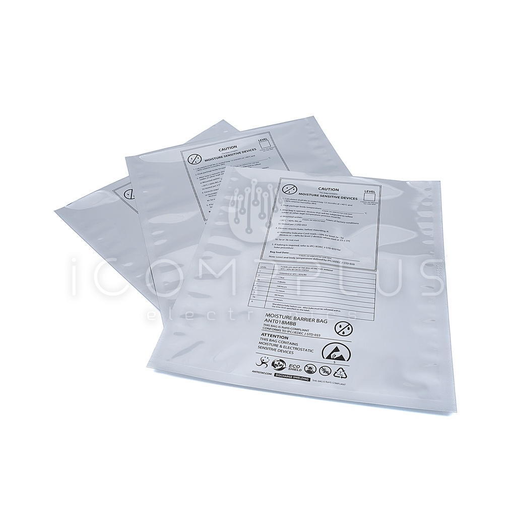 018-0132 Bolsa ESD con barrera contra la humedad 255x300mm 92um (Pack 100uds)