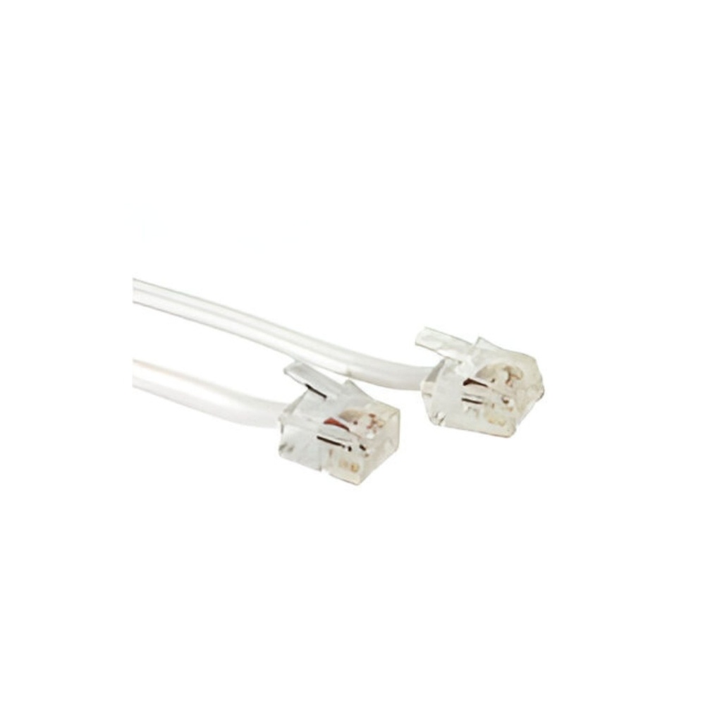 11.04.1906-10 RJ-12 Cable White with 6-Pole 4-Contact 6m