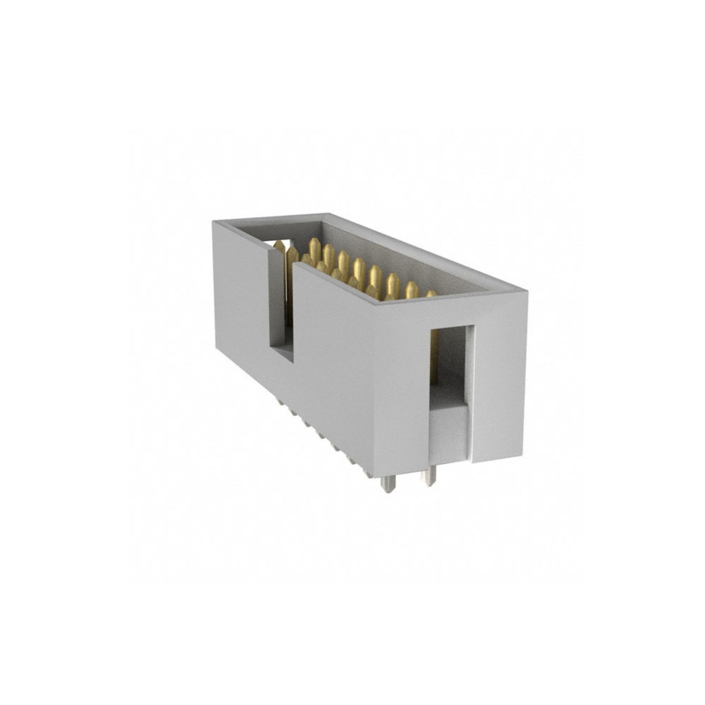 AWHW 16G-0202-T Conn Header Grey 16Pos 2.54mm Gold Flash/Tin Over Ni